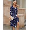 Zeagoo Midi Dresses Women 2026 Spring Dress 3/4 Sleeve Casual Dresses with Pockets A Line Summer Beach Sundress(Blue Flower)