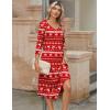 Zeagoo Midi Dresses Women 2026 Spring Dress 3/4 Sleeve Casual Dresses with Pockets A Line Summer Beach Sundress(Christmas Elk)