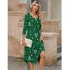 Zeagoo Midi Dresses Women 2026 Spring Dress 3/4 Sleeve Casual Dresses with Pockets A Line Summer Beach Sundress(Christmas Green)