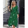Zeagoo Midi Dresses Women 2026 Spring Dress 3/4 Sleeve Casual Dresses with Pockets A Line Summer Beach Sundress(Christmas Green)