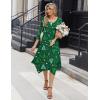 Zeagoo Midi Dresses Women 2026 Spring Dress 3/4 Sleeve Casual Dresses with Pockets A Line Summer Beach Sundress(Christmas Green)