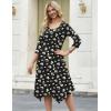 Zeagoo Midi Dresses Women 2026 Spring Dress 3/4 Sleeve Casual Dresses with Pockets A Line Summer Beach Sundress(Daisy)