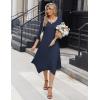 Zeagoo Midi Dresses Women 2026 Spring Dress 3/4 Sleeve Casual Dresses with Pockets A Line Summer Beach Sundress(Dark Blue)