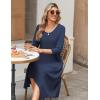 Zeagoo Midi Dresses Women 2026 Spring Dress 3/4 Sleeve Casual Dresses with Pockets A Line Summer Beach Sundress(Dark Blue)