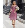 Zeagoo Midi Dresses Women 2026 Spring Dress 3/4 Sleeve Casual Dresses with Pockets A Line Summer Beach Sundress(Floral Purple)