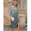 Zeagoo Midi Dresses Women 2026 Spring Dress 3/4 Sleeve Casual Dresses with Pockets A Line Summer Beach Sundress(Green Floral)