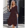 Zeagoo Midi Dresses Women 2026 Spring Dress 3/4 Sleeve Casual Dresses with Pockets A Line Summer Beach Sundress(Leopard)