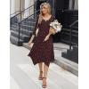 Zeagoo Midi Dresses Women 2026 Spring Dress 3/4 Sleeve Casual Dresses with Pockets A Line Summer Beach Sundress(Leopard)