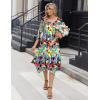Zeagoo Midi Dresses Women 2026 Spring Dress 3/4 Sleeve Casual Dresses with Pockets A Line Summer Beach Sundress(Red Blue)