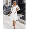 Zeagoo Midi Dresses Women 2026 Spring Dress 3/4 Sleeve Casual Dresses with Pockets A Line Summer Beach Sundress(White)
