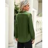 Zeagoo Satin Blouses for Women Casual Long Sleeve Button Down Silk Shirts Dressy Business Work Tunic Top(Army Green)