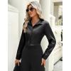 Zeagoo Satin Blouses for Women Casual Long Sleeve Button Down Silk Shirts Dressy Business Work Tunic Top(Black)