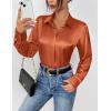 Zeagoo Satin Blouses for Women Casual Long Sleeve Button Down Silk Shirts Dressy Business Work Tunic Top(Caramel)