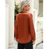 Zeagoo Satin Blouses for Women Casual Long Sleeve Button Down Silk Shirts Dressy Business Work Tunic Top(Caramel)
