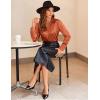 Zeagoo Satin Blouses for Women Casual Long Sleeve Button Down Silk Shirts Dressy Business Work Tunic Top(Caramel)