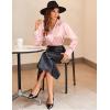 Zeagoo Satin Blouses for Women Casual Long Sleeve Button Down Silk Shirts Dressy Business Work Tunic Top(Light Pink)