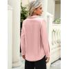 Zeagoo Satin Blouses for Women Casual Long Sleeve Button Down Silk Shirts Dressy Business Work Tunic Top(Light Pink)