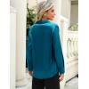 Zeagoo Satin Blouses for Women Casual Long Sleeve Button Down Silk Shirts Dressy Business Work Tunic Top(Peacock Blue)