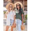 Zeagoo Silk Blouse for Women Short Sleeve Satin Button Down Shirts Casual Loose V-Neck Business Work Tunic Top(Cream)
