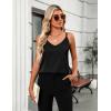 Zeagoo Silk Camisole Tops for Women 2026 V Neck Satin Tank Top Spaghetti Strap Cross Back Sleeveless Summer Blouses(1 Pack: Black)