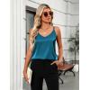 Zeagoo Silk Camisole Tops for Women 2026 V Neck Satin Tank Top Spaghetti Strap Cross Back Sleeveless Summer Blouses(1 Pack: Blue Green)