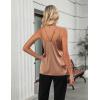 Zeagoo Silk Camisole Tops for Women 2026 V Neck Satin Tank Top Spaghetti Strap Cross Back Sleeveless Summer Blouses(1 Pack: Brown)