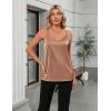 Zeagoo Silk Camisole Tops for Women 2026 V Neck Satin Tank Top Spaghetti Strap Cross Back Sleeveless Summer Blouses(1 Pack: Brown)