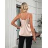 Zeagoo Silk Camisole Tops for Women 2026 V Neck Satin Tank Top Spaghetti Strap Cross Back Sleeveless Summer Blouses(1 Pack: Champagne)