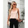 Zeagoo Silk Camisole Tops for Women 2026 V Neck Satin Tank Top Spaghetti Strap Cross Back Sleeveless Summer Blouses(1 Pack: Champagne)