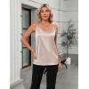 Zeagoo Silk Camisole Tops for Women 2026 V Neck Satin Tank Top Spaghetti Strap Cross Back Sleeveless Summer Blouses(1 Pack: Light Champagne)
