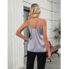 Zeagoo Silk Camisole Tops for Women 2026 V Neck Satin Tank Top Spaghetti Strap Cross Back Sleeveless Summer Blouses(1 Pack: Misty Grey)