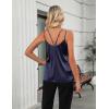 Zeagoo Silk Camisole Tops for Women 2026 V Neck Satin Tank Top Spaghetti Strap Cross Back Sleeveless Summer Blouses(1 Pack: Navy Blue)