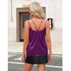 Zeagoo Silk Camisole Tops for Women 2026 V Neck Satin Tank Top Spaghetti Strap Cross Back Sleeveless Summer Blouses(1 Pack: Purple)