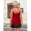 Zeagoo Silk Camisole Tops for Women 2026 V Neck Satin Tank Top Spaghetti Strap Cross Back Sleeveless Summer Blouses(1 Pack: Red)
