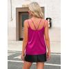 Zeagoo Silk Camisole Tops for Women 2026 V Neck Satin Tank Top Spaghetti Strap Cross Back Sleeveless Summer Blouses(1 Pack: Rose Red)