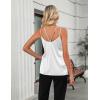 Zeagoo Silk Camisole Tops for Women 2026 V Neck Satin Tank Top Spaghetti Strap Cross Back Sleeveless Summer Blouses(1 Pack: White)