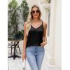 Zeagoo Silk Camisole Tops for Women 2026 V Neck Satin Tank Top Spaghetti Strap Cross Back Sleeveless Summer Blouses(2 Pack: Black+red)