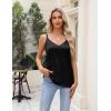 Zeagoo Silk Camisole Tops for Women 2026 V Neck Satin Tank Top Spaghetti Strap Cross Back Sleeveless Summer Blouses(2 Pack: Black+rose Red)
