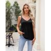 Zeagoo Silk Camisole Tops for Women 2026 V Neck Satin Tank Top Spaghetti Strap Cross Back Sleeveless Summer Blouses(2 Pack: Black+wine Red)