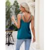 Zeagoo Silk Camisole Tops for Women 2026 V Neck Satin Tank Top Spaghetti Strap Cross Back Sleeveless Summer Blouses(2 Pack: Blue Green+white)