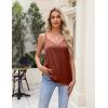 Zeagoo Silk Camisole Tops for Women 2026 V Neck Satin Tank Top Spaghetti Strap Cross Back Sleeveless Summer Blouses(2 Pack: Champagne+caramel)