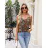 Zeagoo Silk Camisole Tops for Women 2026 V Neck Satin Tank Top Spaghetti Strap Cross Back Sleeveless Summer Blouses(2 Pack: Champagne+ethnic Flower)
