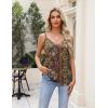 Zeagoo Silk Camisole Tops for Women 2026 V Neck Satin Tank Top Spaghetti Strap Cross Back Sleeveless Summer Blouses(2 Pack: Champagne+ethnic Flower)