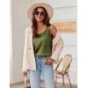 Zeagoo Silk Satin Tank Tops for Women Scoop Neck Sleeveless Camisole Tops 2026 Summer Basic Blouses(Army Green)