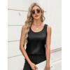 Zeagoo Silk Satin Tank Tops for Women Scoop Neck Sleeveless Camisole Tops 2026 Summer Basic Blouses(Black)