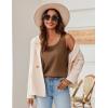 Zeagoo Silk Satin Tank Tops for Women Scoop Neck Sleeveless Camisole Tops 2026 Summer Basic Blouses(Brown)
