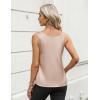 Zeagoo Silk Satin Tank Tops for Women Scoop Neck Sleeveless Camisole Tops 2026 Summer Basic Blouses(Champagne)
