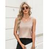 Zeagoo Silk Satin Tank Tops for Women Scoop Neck Sleeveless Camisole Tops 2026 Summer Basic Blouses(Champagne)