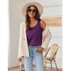 Zeagoo Silk Satin Tank Tops for Women Scoop Neck Sleeveless Camisole Tops 2026 Summer Basic Blouses(Deep Purple)