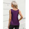Zeagoo Silk Satin Tank Tops for Women Scoop Neck Sleeveless Camisole Tops 2026 Summer Basic Blouses(Deep Purple)